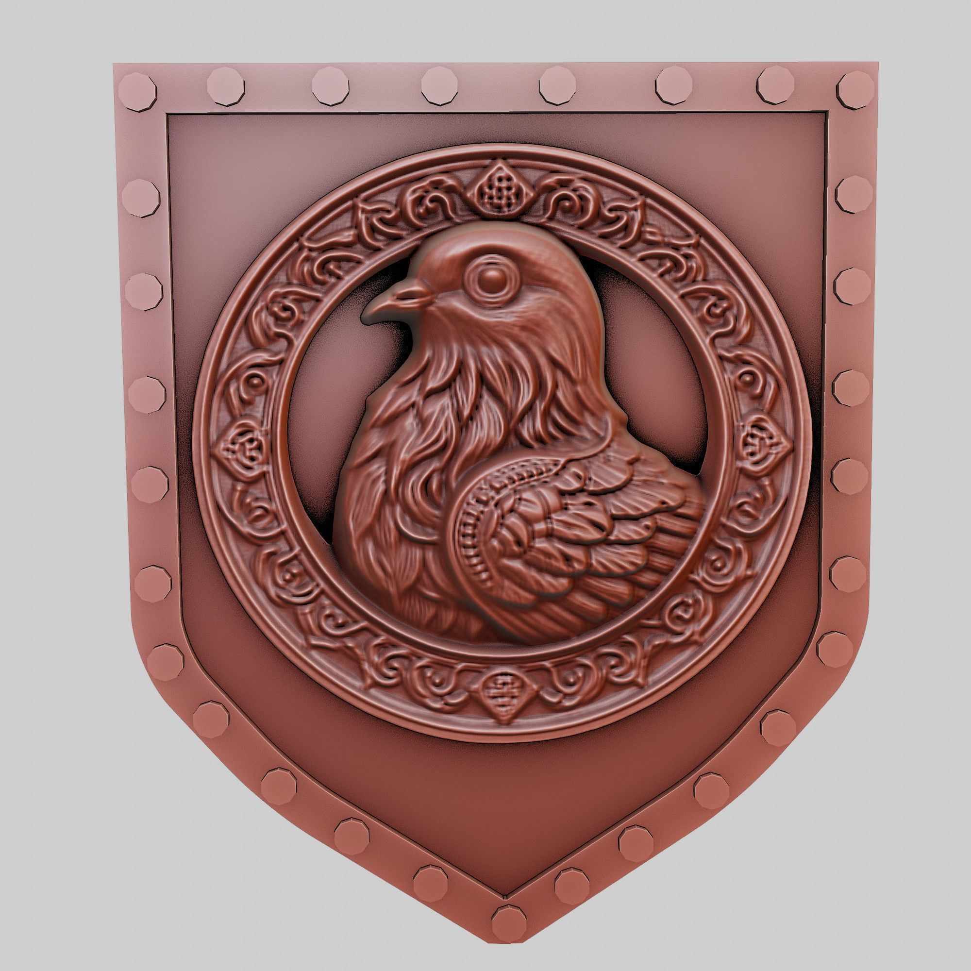 Pigeon Animal Wall Art Pigeon Animal Medallion  3D print model_2