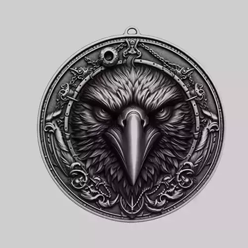 Crow Animal Head Crow Animal Medallion