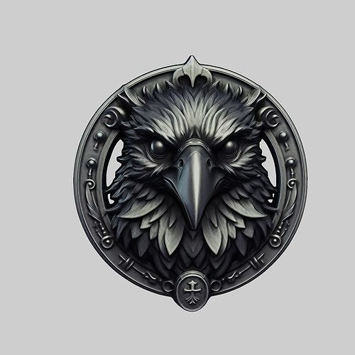 Crow Animal Head Crow Animal Medallion 3D print model