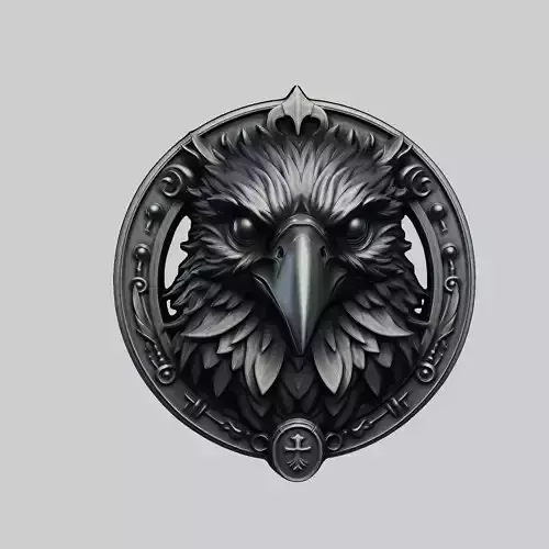Crow Animal Head Crow Animal Medallion
