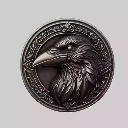 Crow Animal Head Crow Animal Medallion