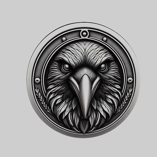 Crow Animal Head Crow Animal Medallion 3D print model