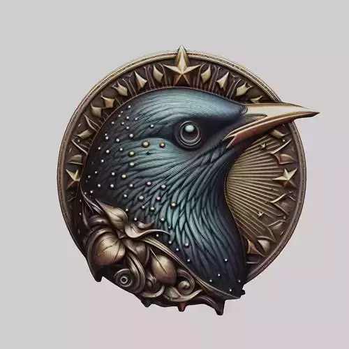 Starling Animal Head Starling Animal Medallion