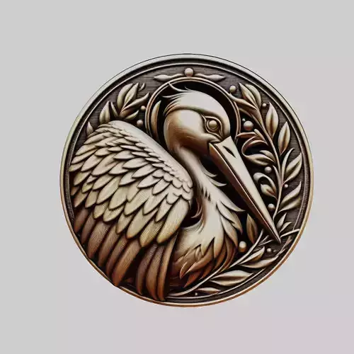 Stork Animal Head Stork Animal Medallion