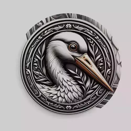 Stork Animal Head Stork Animal Medallion