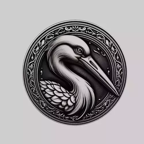 Stork Animal Head Stork Animal Medallion