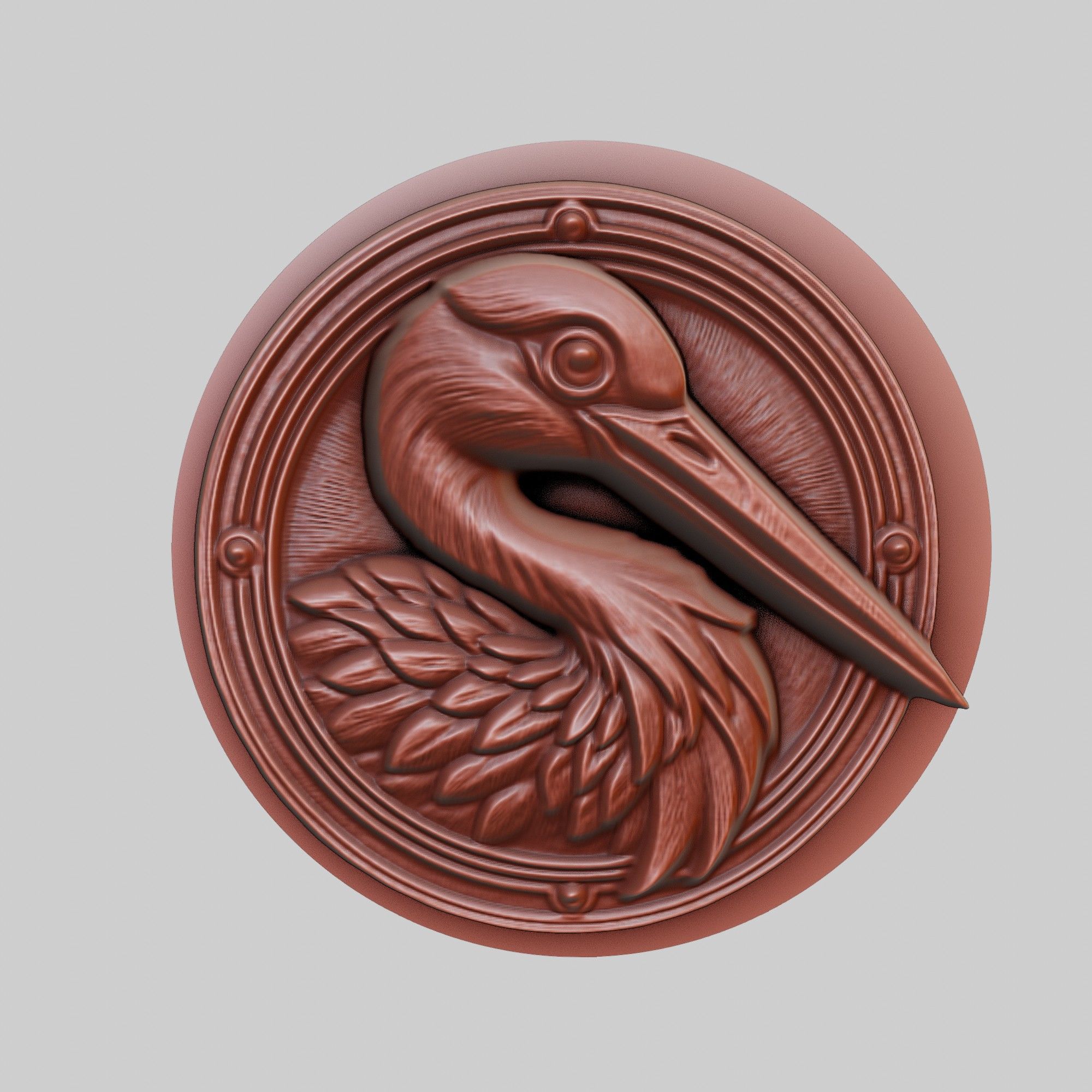 Stork Animal Head Stork Animal Medallion 3D print model_2