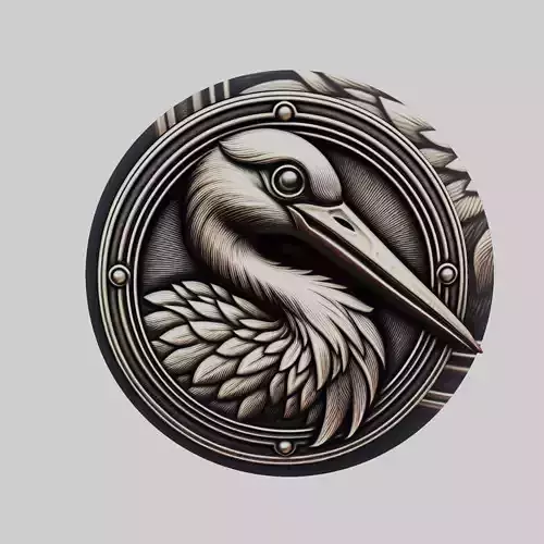 Stork Animal Head Stork Animal Medallion