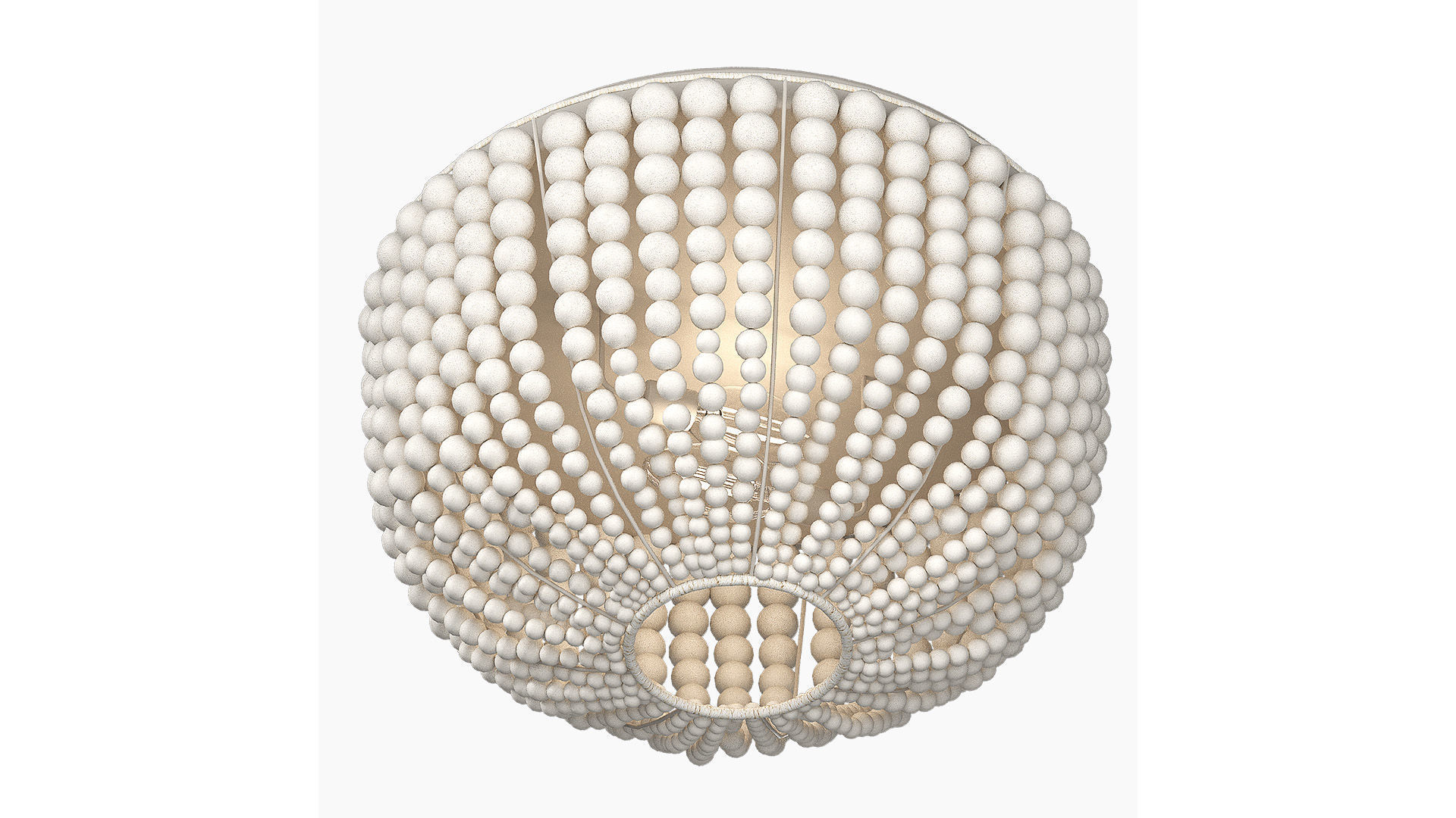 Bristol Wood Bead Ceiling Light by Potterybarn 3D model_4