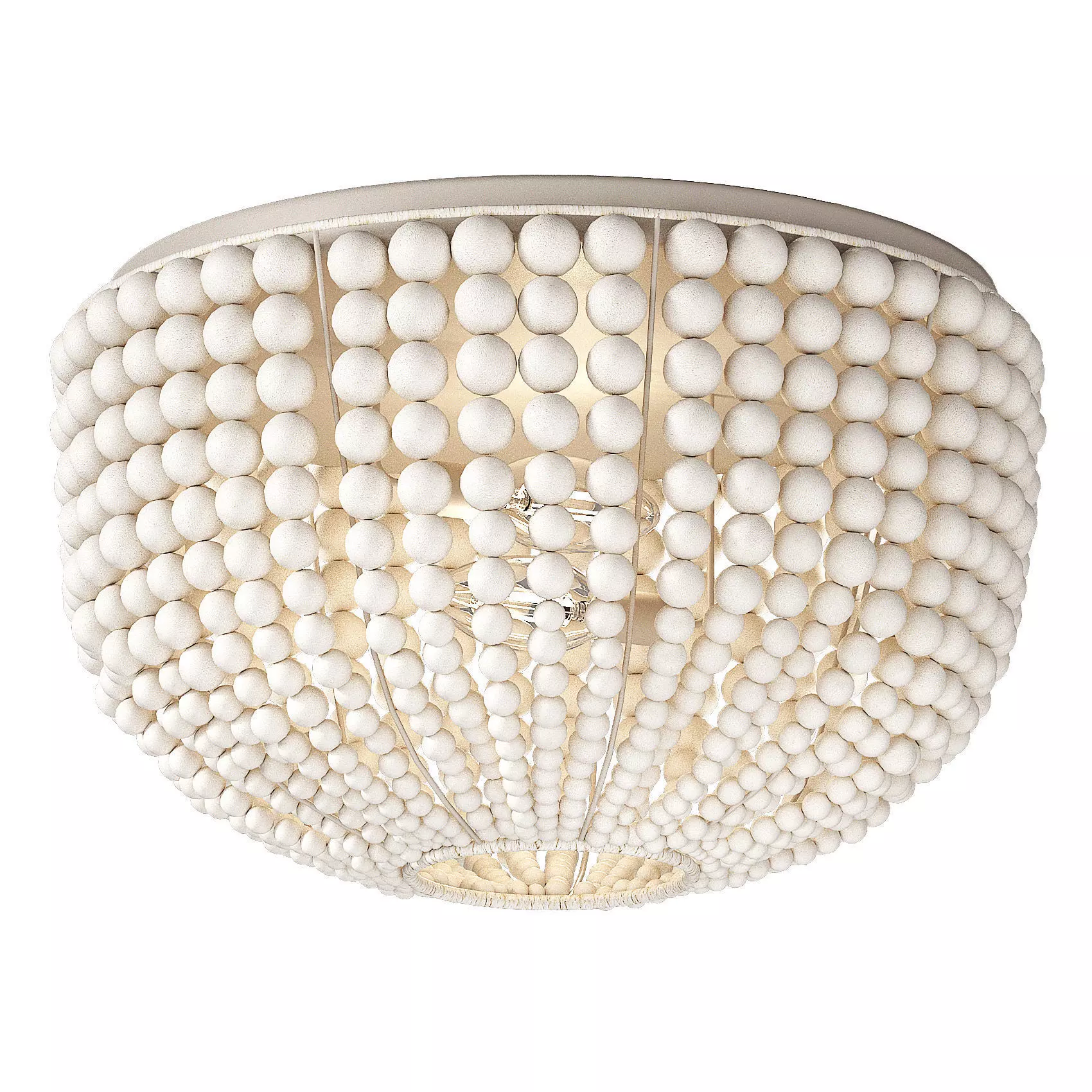 Bristol Wood Bead Ceiling Light by Potterybarn 3D model_0