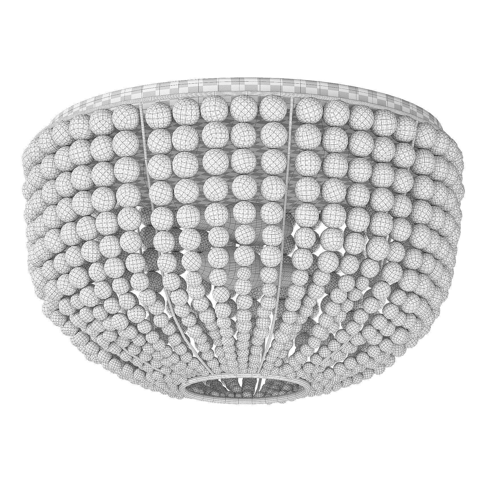 Bristol Wood Bead Ceiling Light by Potterybarn 3D model_5