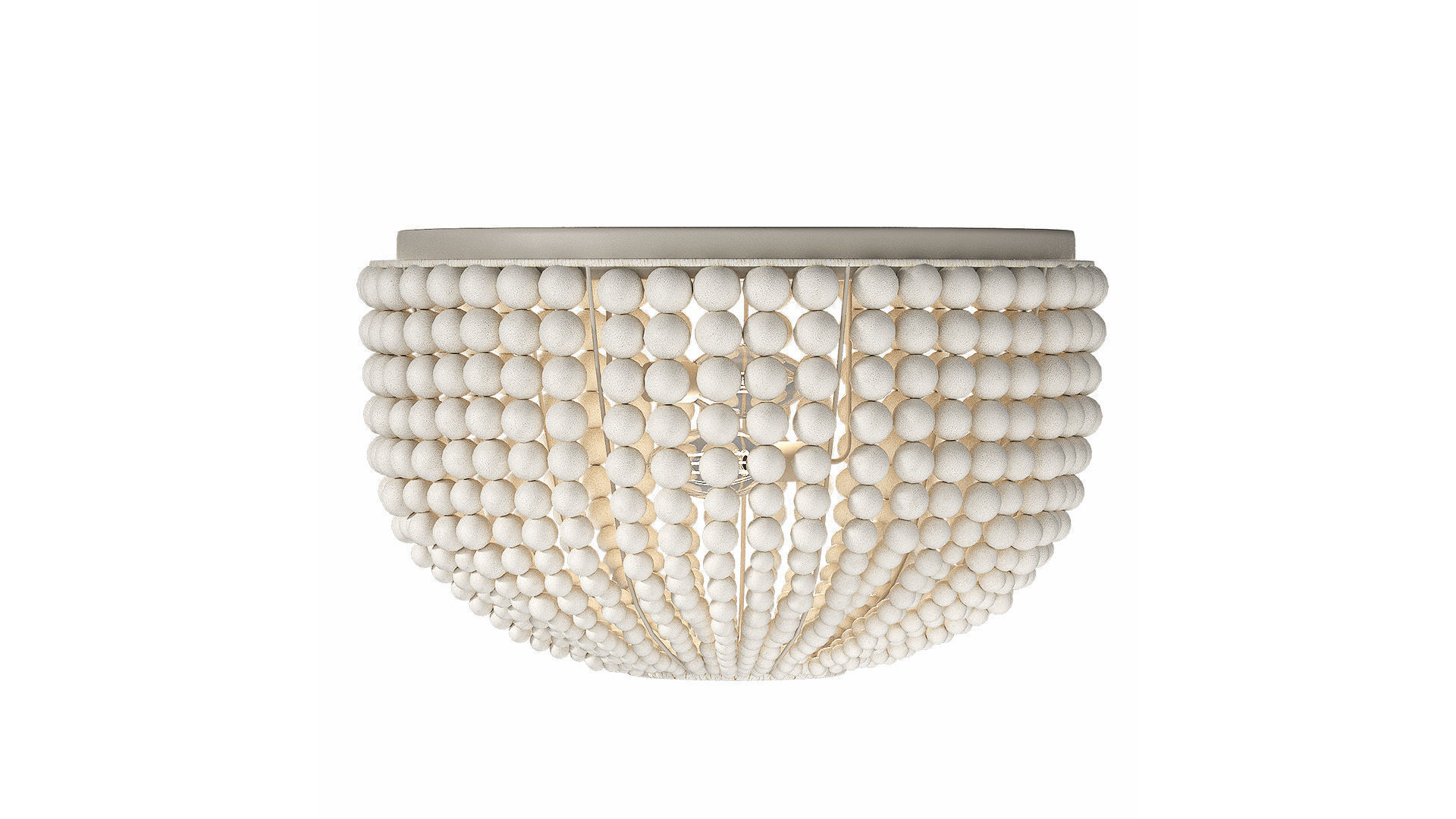 Bristol Wood Bead Ceiling Light by Potterybarn 3D model_2