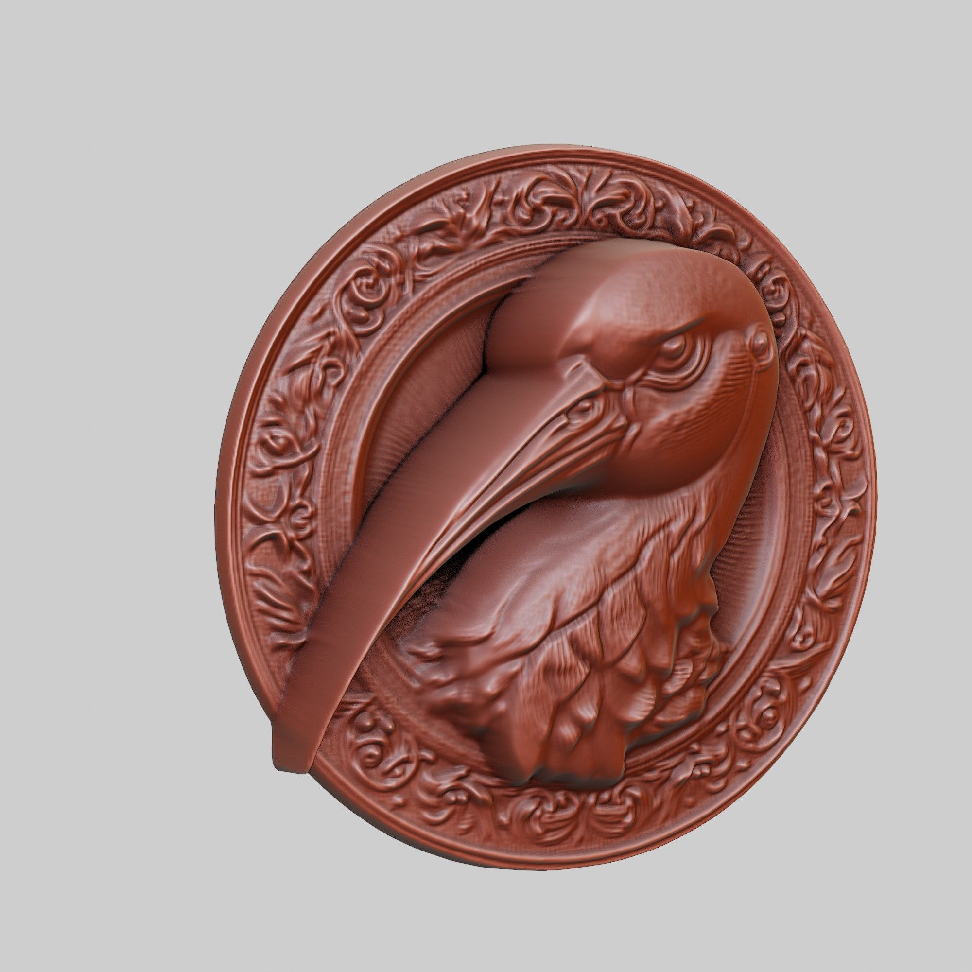 Ibis Animal Head Ibis Animal Medallion 3D print model_3