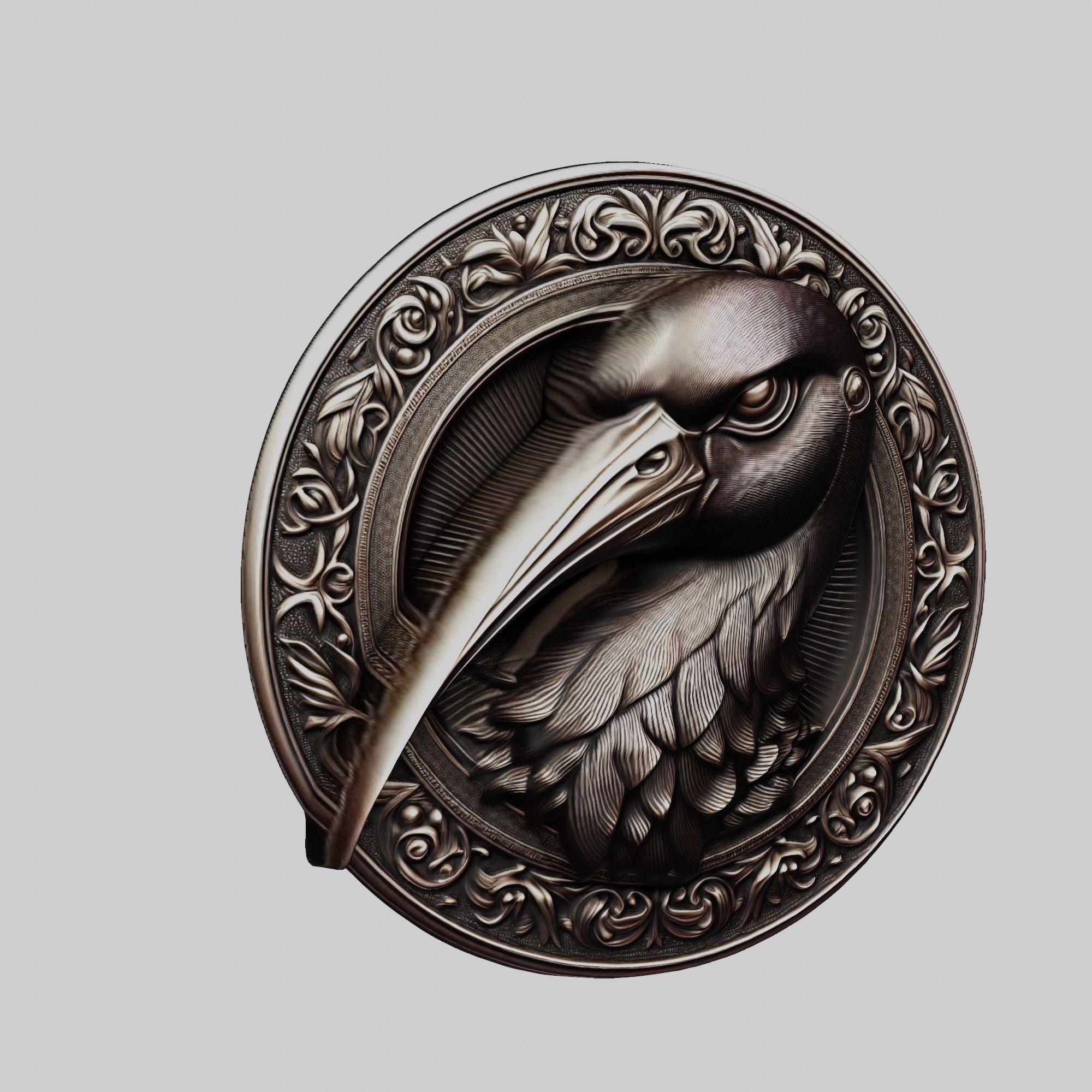 Ibis Animal Head Ibis Animal Medallion 3D print model_1