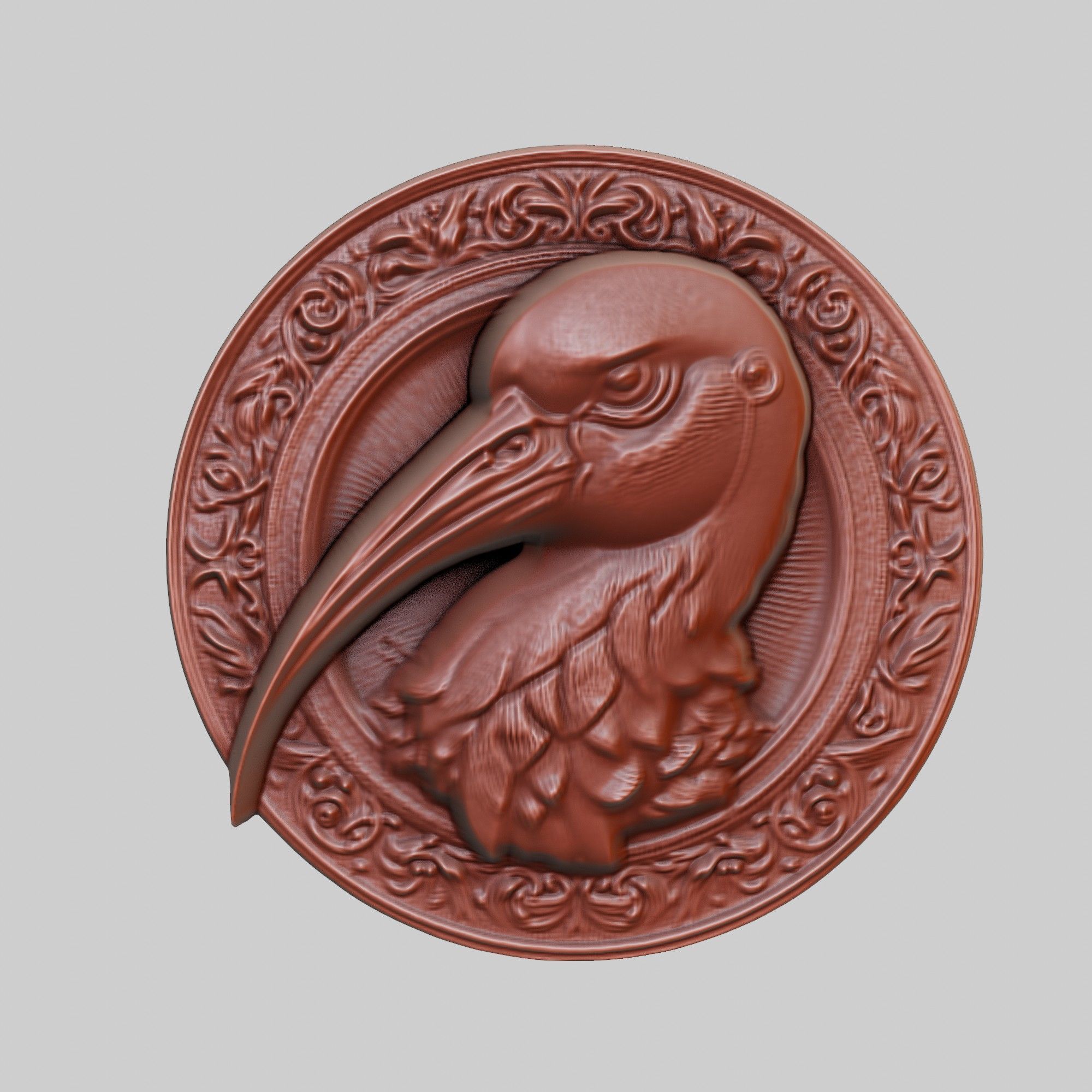 Ibis Animal Head Ibis Animal Medallion 3D print model_2
