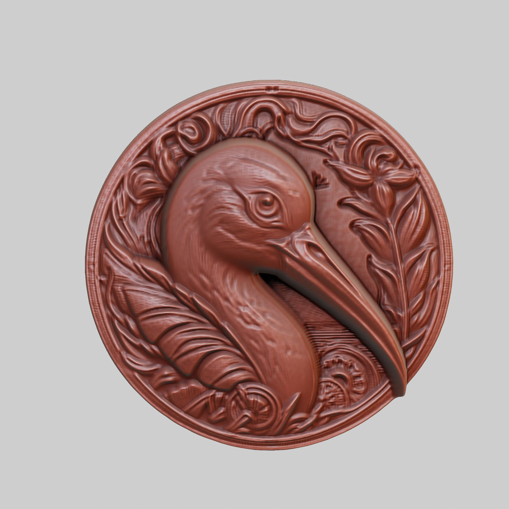 Ibis Animal Head Ibis Animal Medallion 3D print model_2