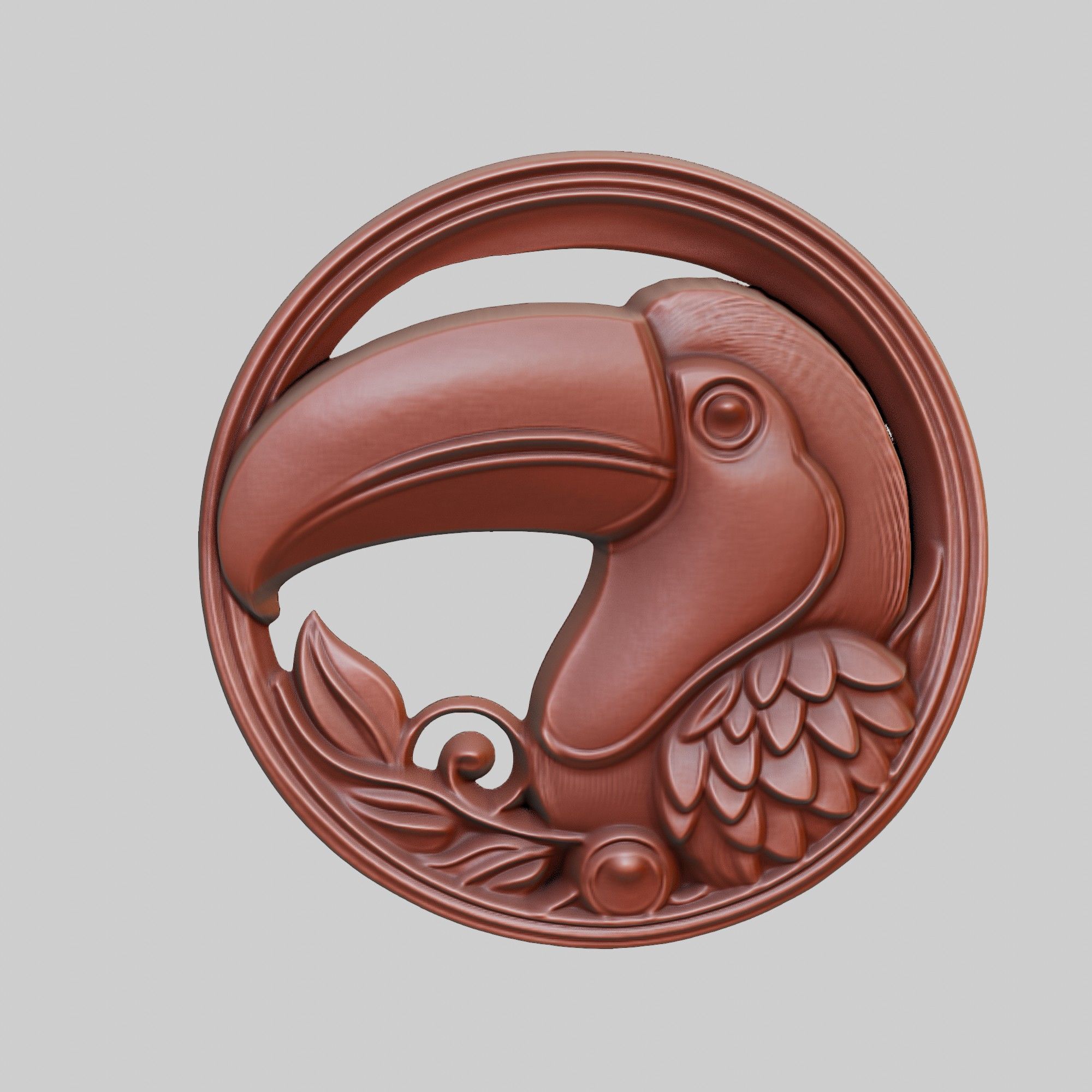 Toucan Animal Head Toucan Animal Medallion 3D print model_2