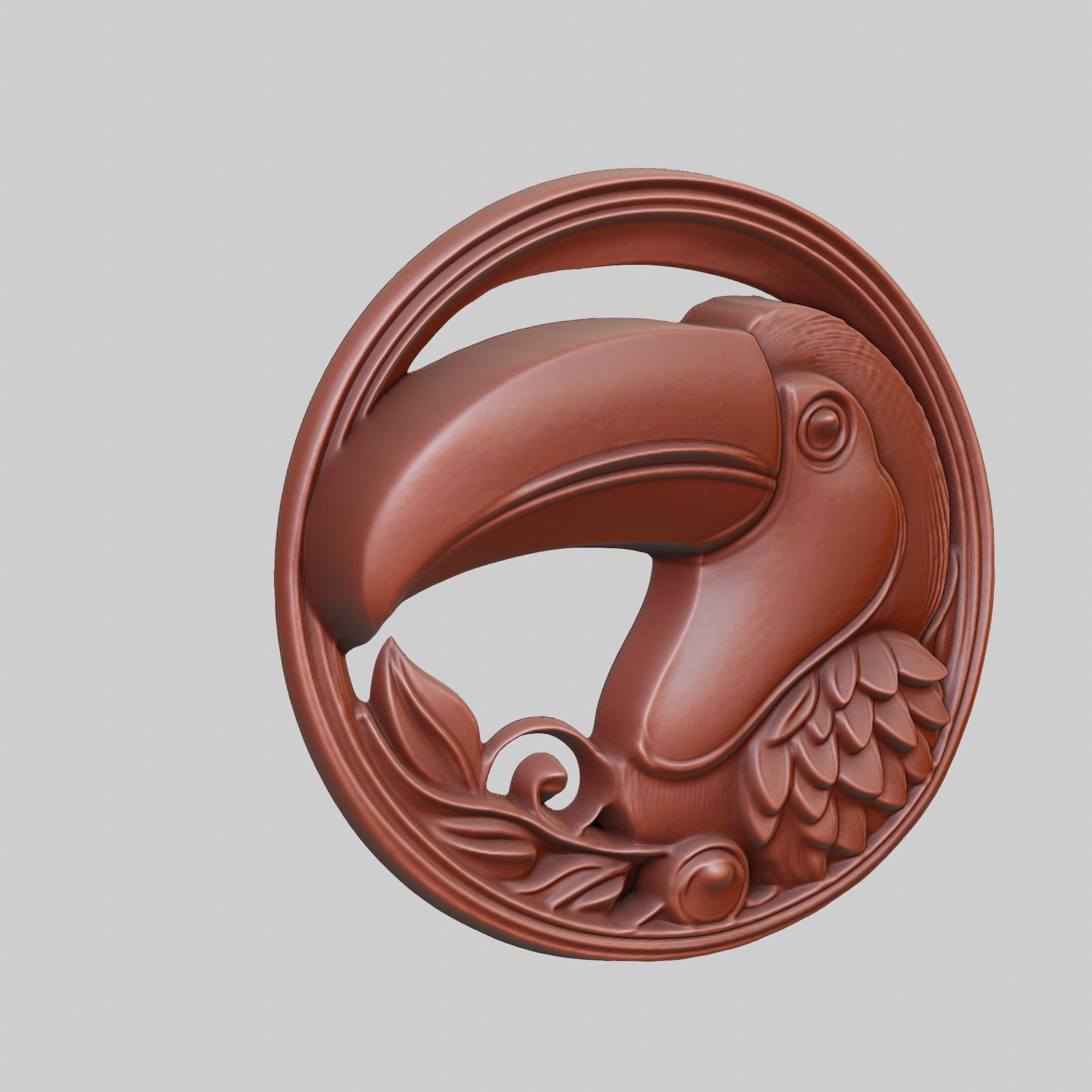 Toucan Animal Head Toucan Animal Medallion 3D print model_3