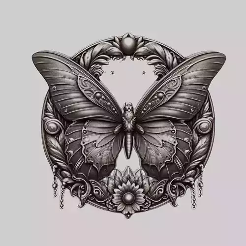 Butterfly Animal Head Butterfly Animal Medallion