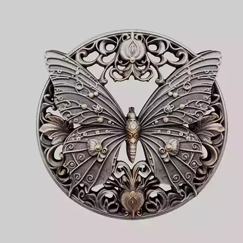 Butterfly Animal Head Butterfly Animal Medallion