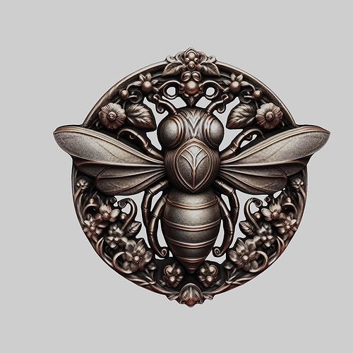 Bee Animal Head Bee Animal Medallion 3D print model