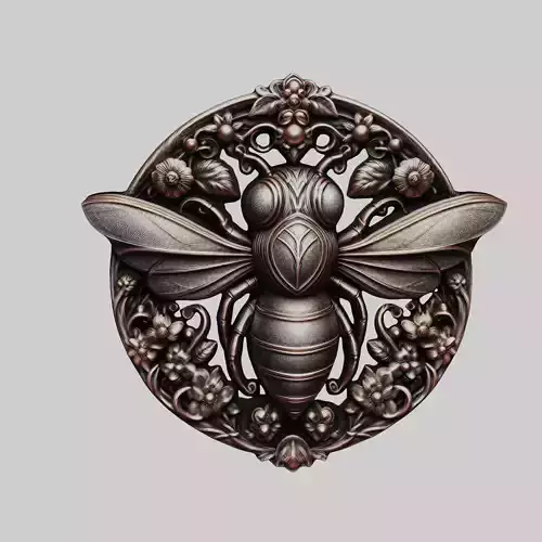 Bee Animal Head Bee Animal Medallion