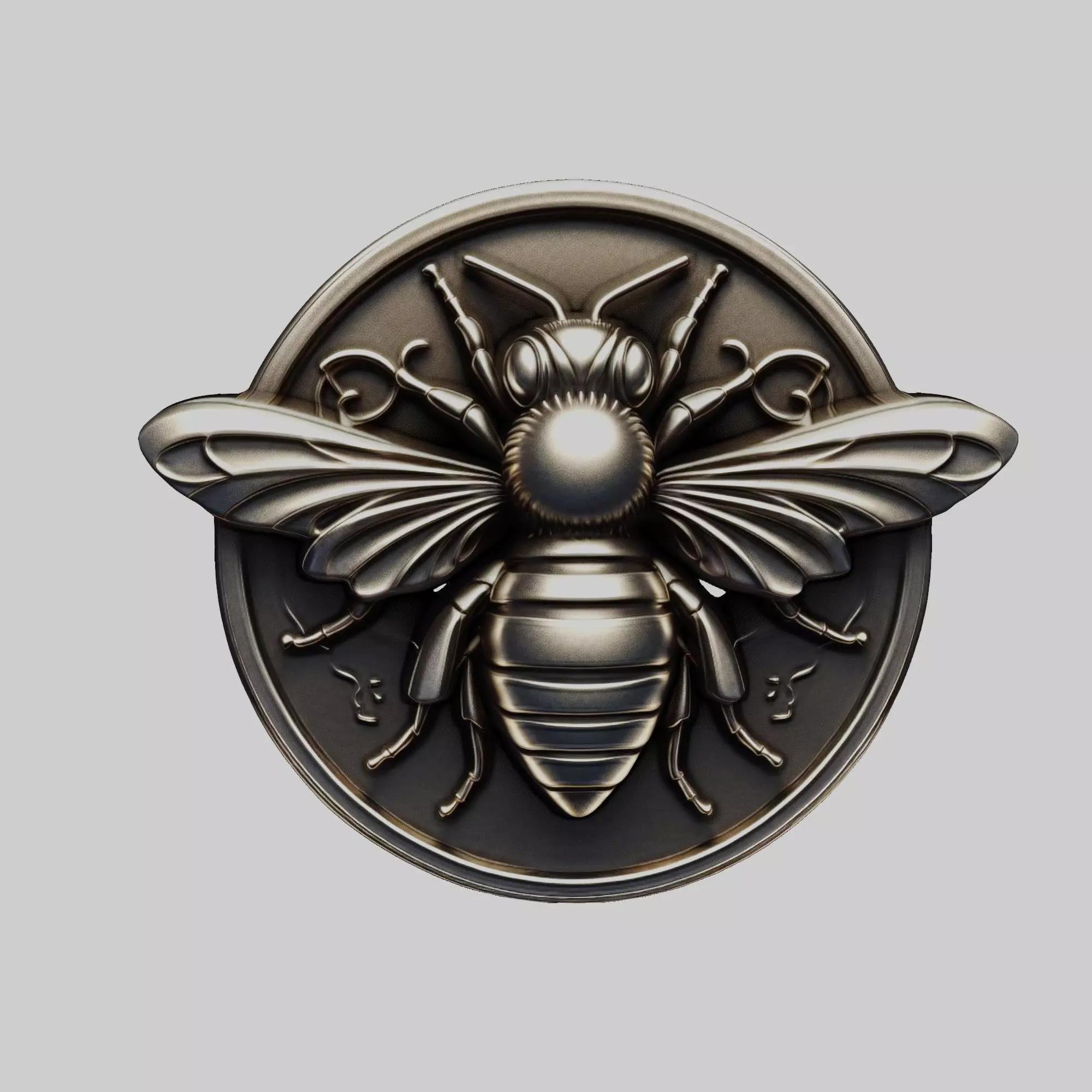 Bee Animal Head Bee Animal Medallion 3D print model