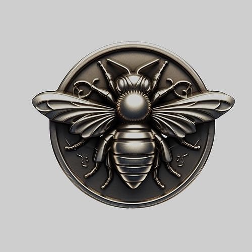 Bee Animal Head Bee Animal Medallion 3D print model