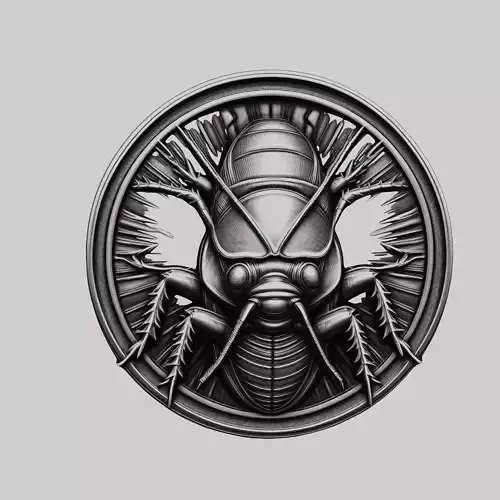 Cockroach Animal Head Cockroach Animal Medallion 3D print model