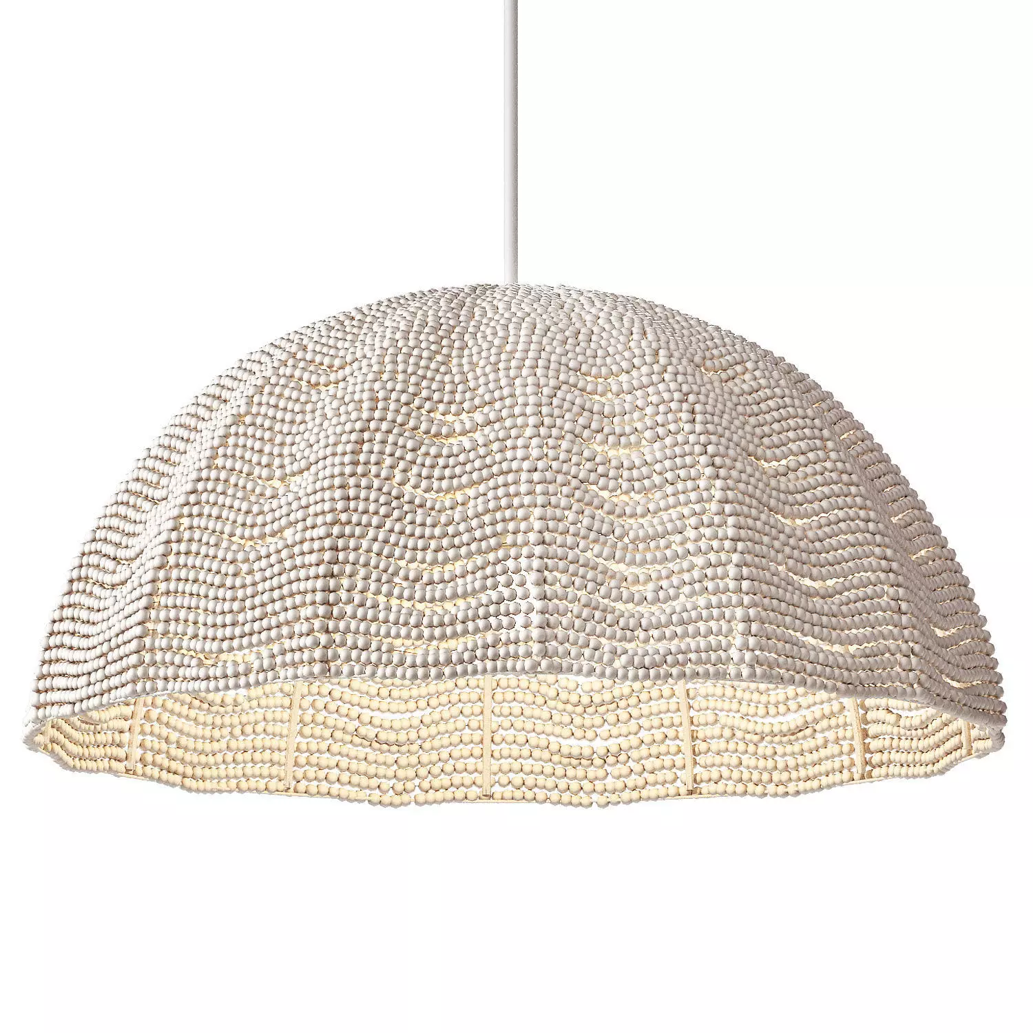 Bristol Wood Bead Pendant Chandelier by PotteryBarn 3D model