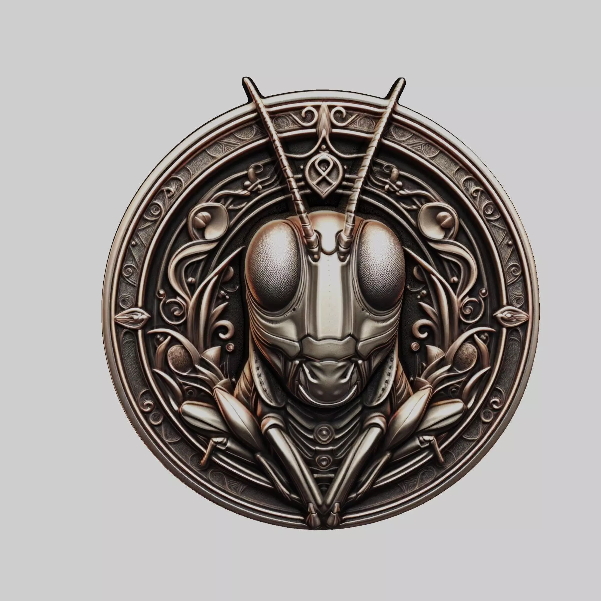 Grasshopper Animal Head Grasshopper Animal Medallion 3D print model