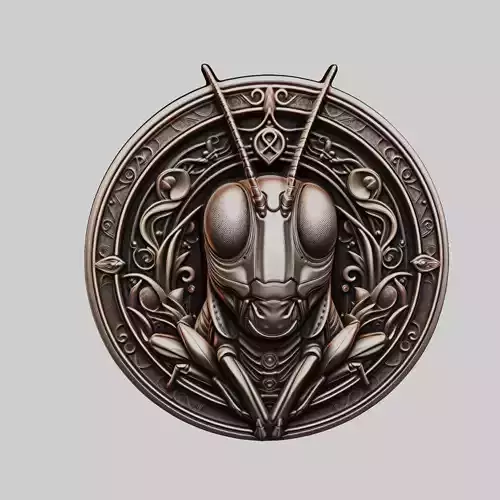 Grasshopper Animal Head Grasshopper Animal Medallion