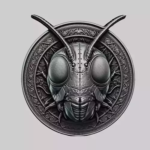 Grasshopper Animal Head Grasshopper Animal Medallion 3D print model