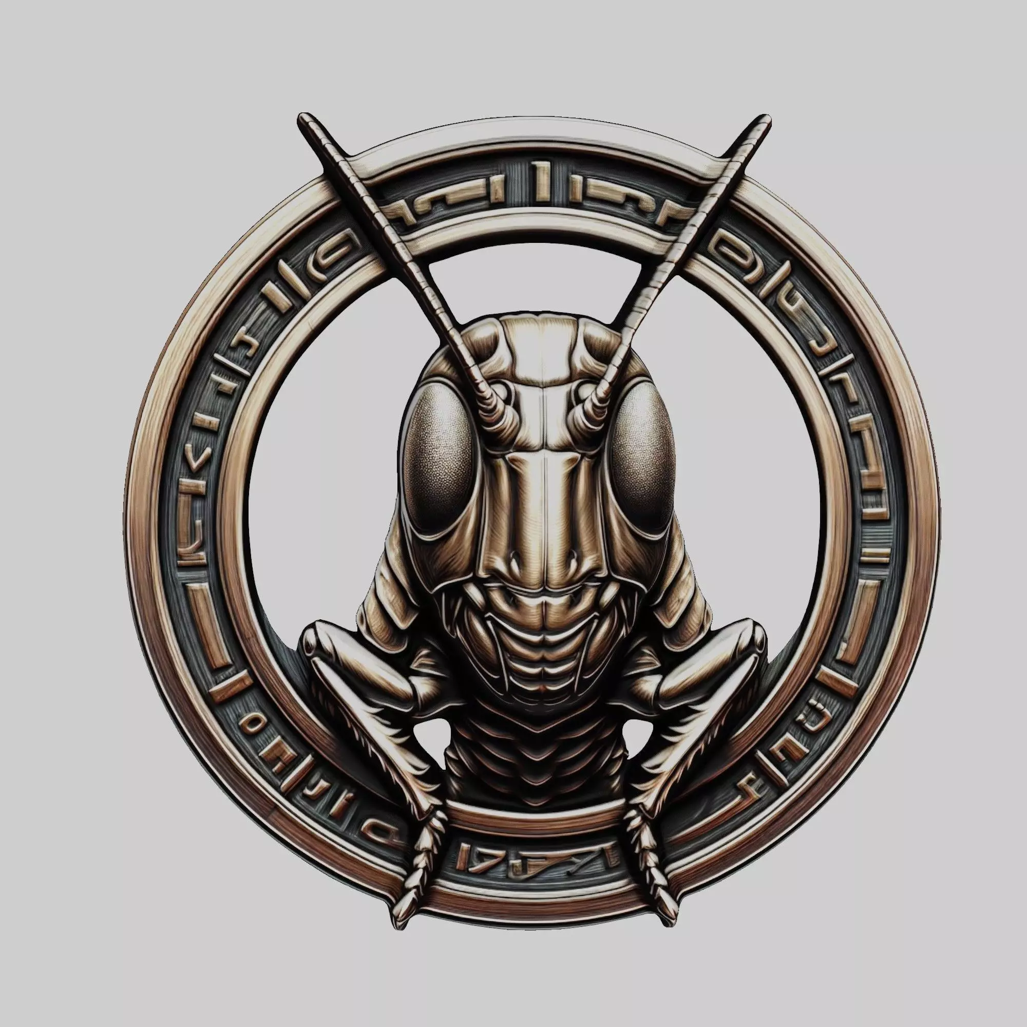 Grasshopper Animal Head Grasshopper Animal Medallion 3D print model
