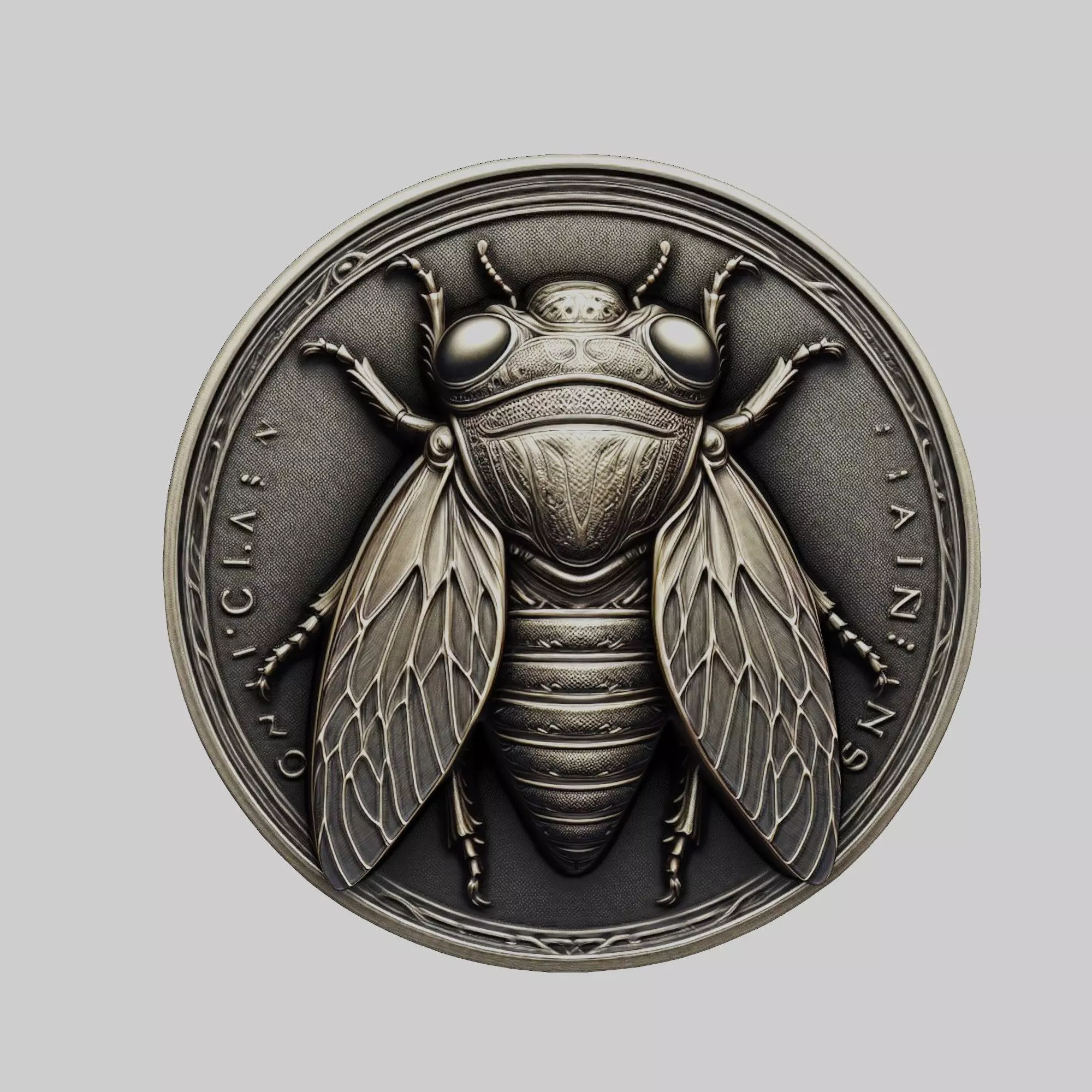 Cicada Animal Head Cicada Animal Medallion 3D print model