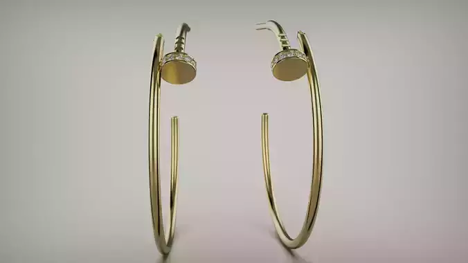 Earring Juste un Clou 3D print model