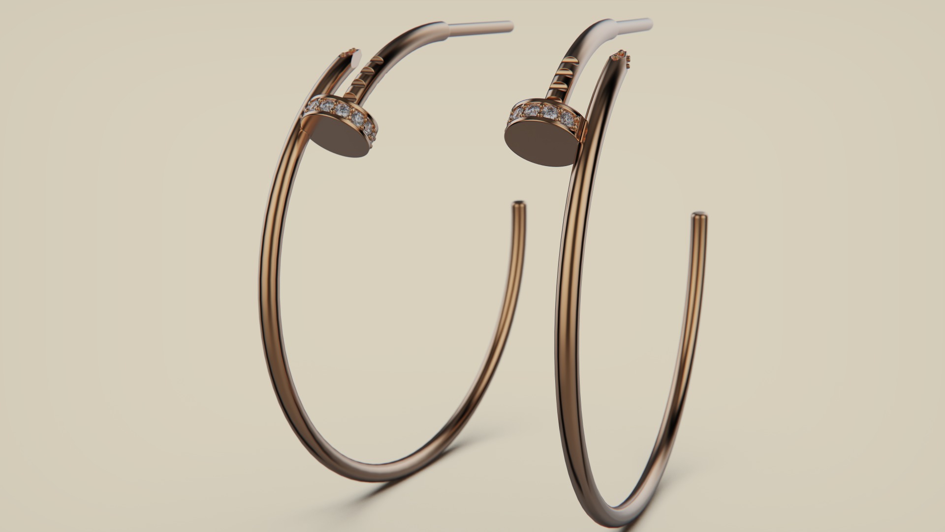 Earring Juste un Clou 3D print model_1