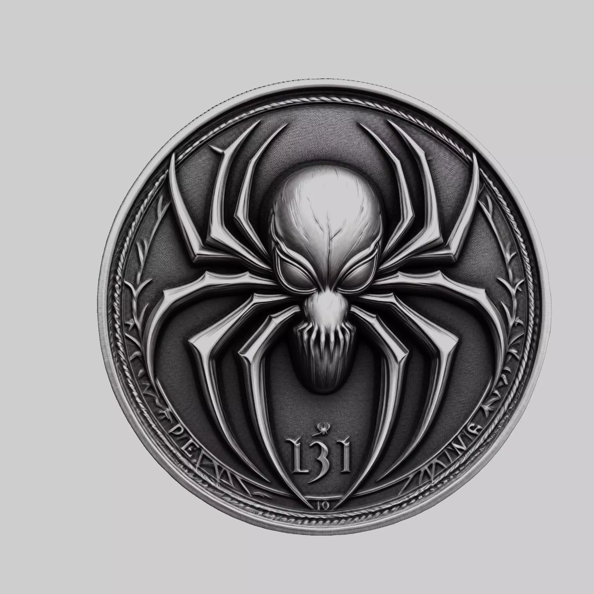 Spider Animal Head Spider Animal Medallion 3D print model_0