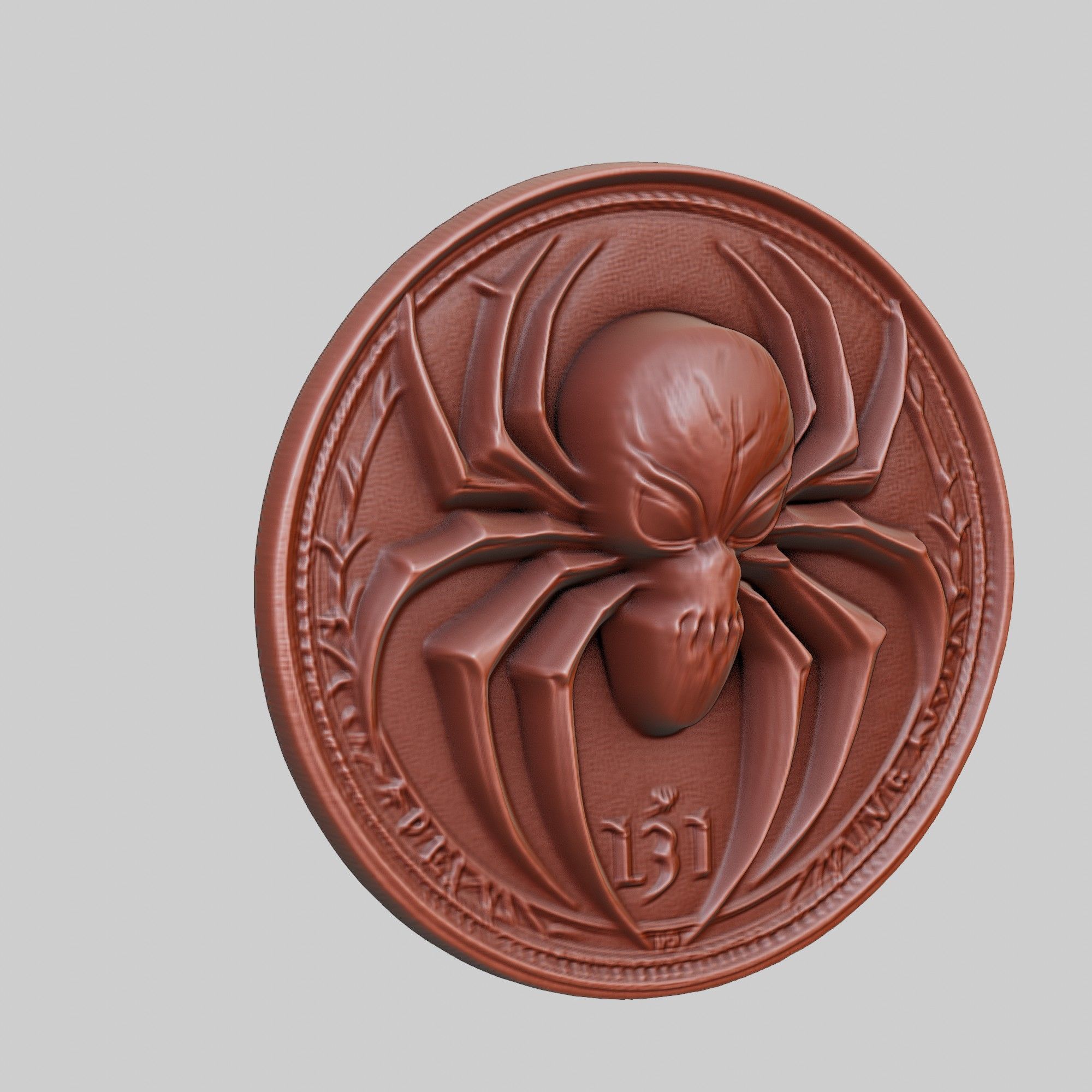 Spider Animal Head Spider Animal Medallion 3D print model_3