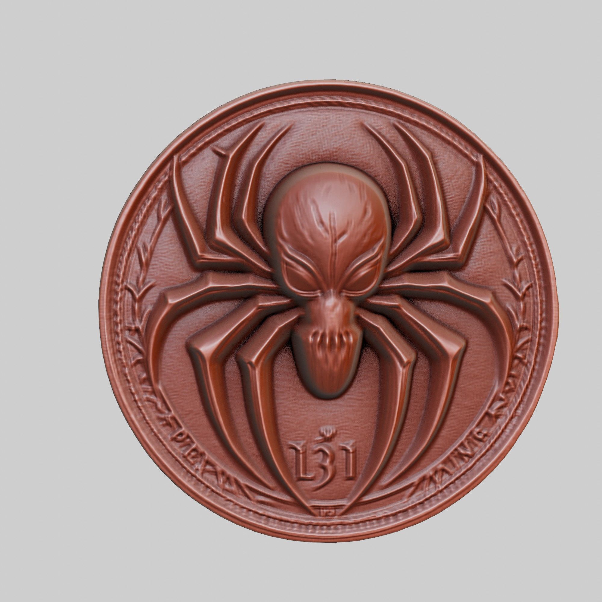 Spider Animal Head Spider Animal Medallion 3D print model_2