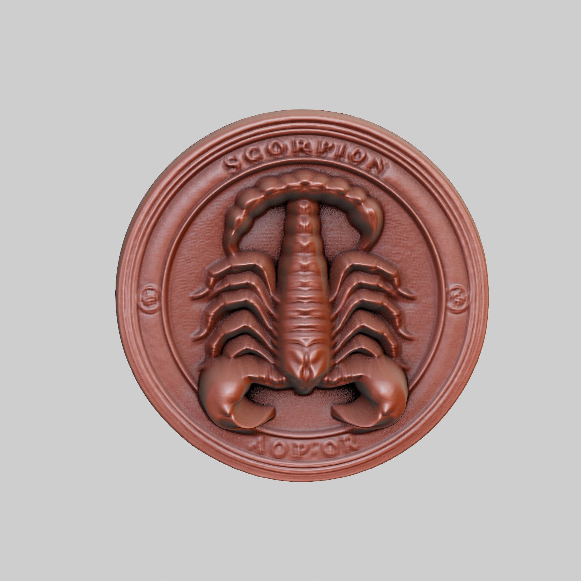 Scorpion Animal Head Scorpion Animal Medallion 3D print model_2