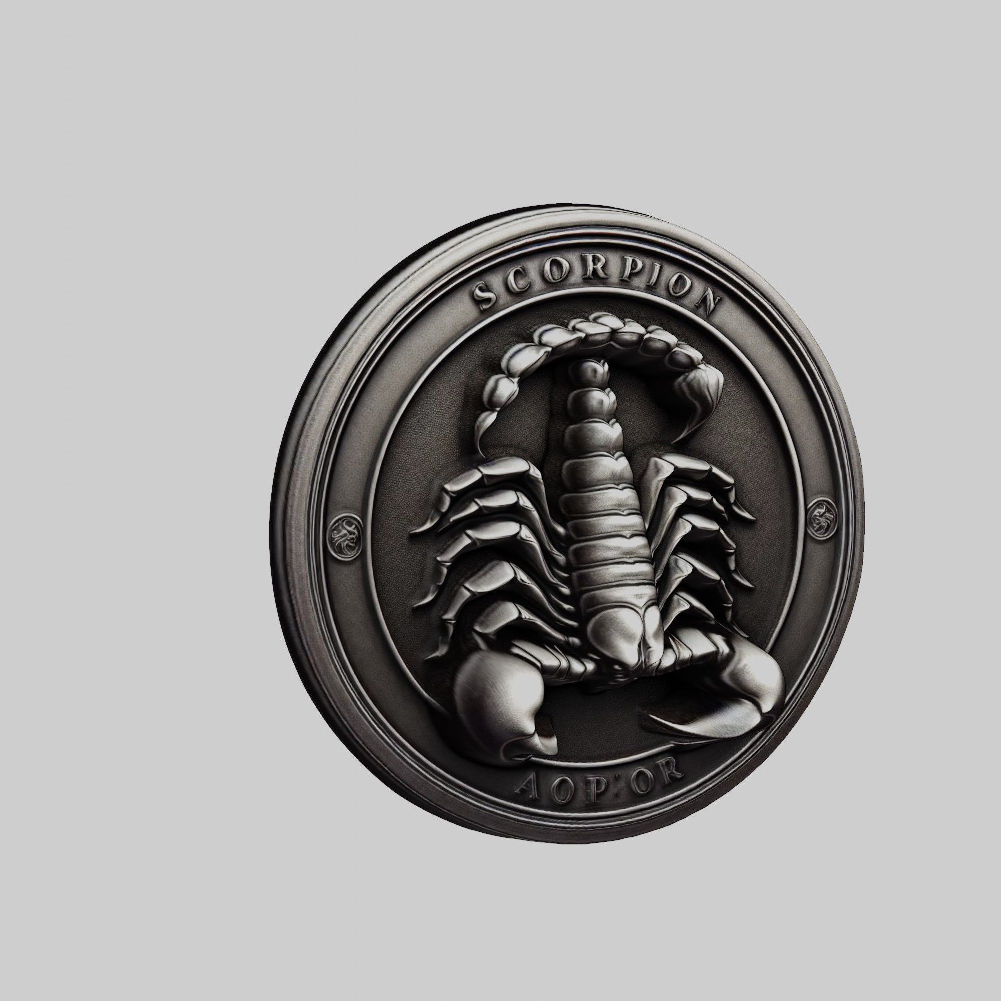 Scorpion Animal Head Scorpion Animal Medallion 3D print model_1
