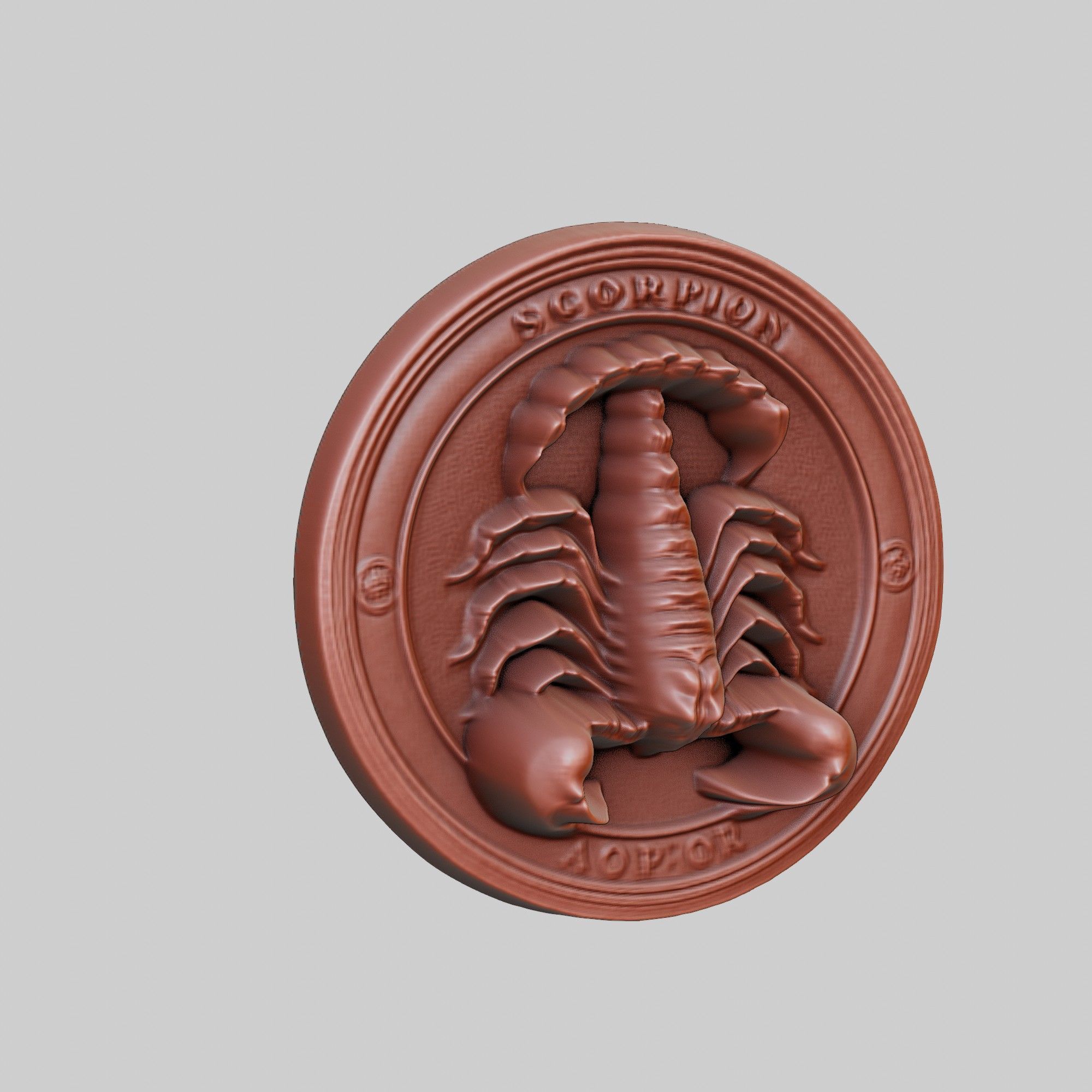 Scorpion Animal Head Scorpion Animal Medallion 3D print model_3