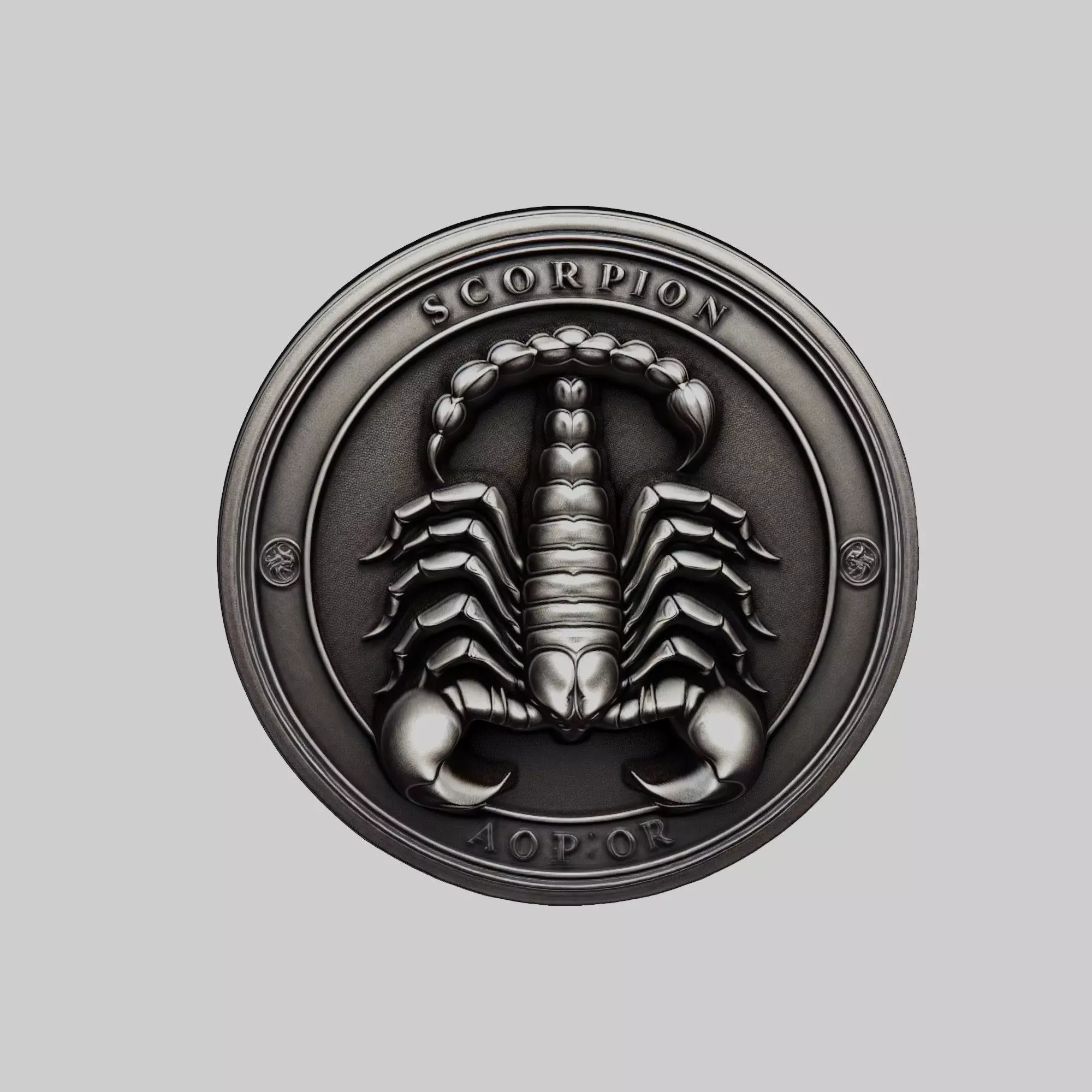 Scorpion Animal Head Scorpion Animal Medallion 3D print model_0