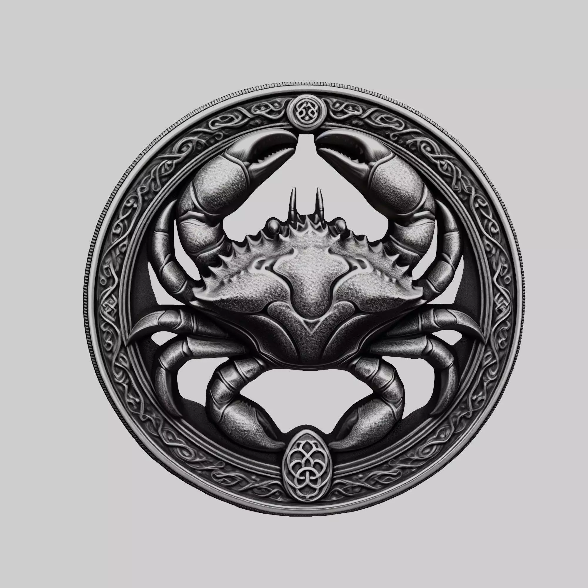 Crab Animal Head Crab Animal Medallion 3D print model