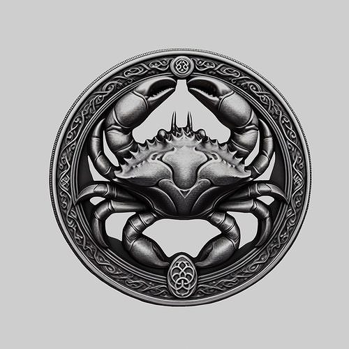 Crab Animal Head Crab Animal Medallion 3D print model