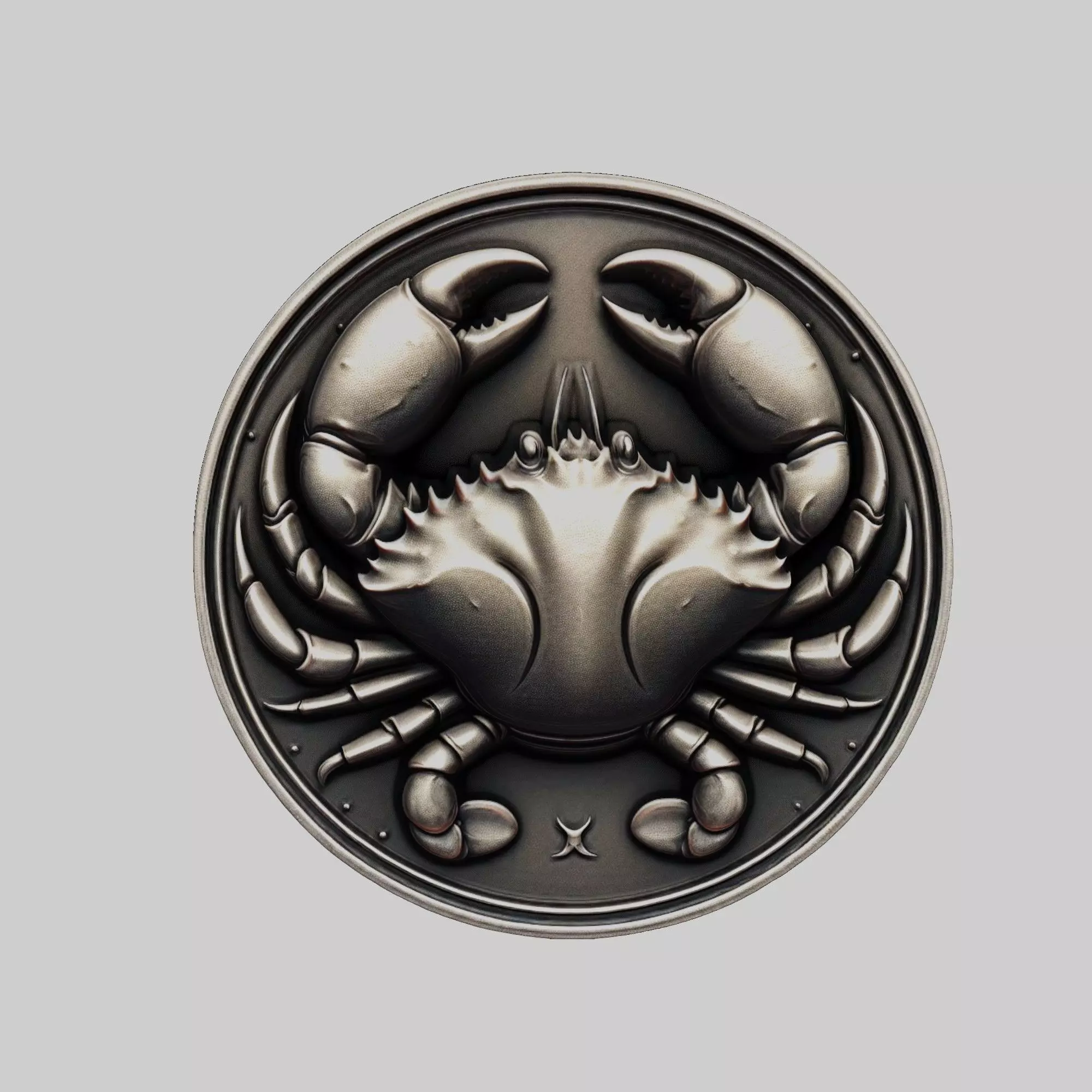 Crab Animal Head Crab Animal Medallion 3D print model_0