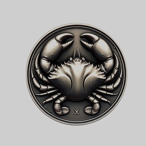 Crab Animal Head Crab Animal Medallion 3D print model