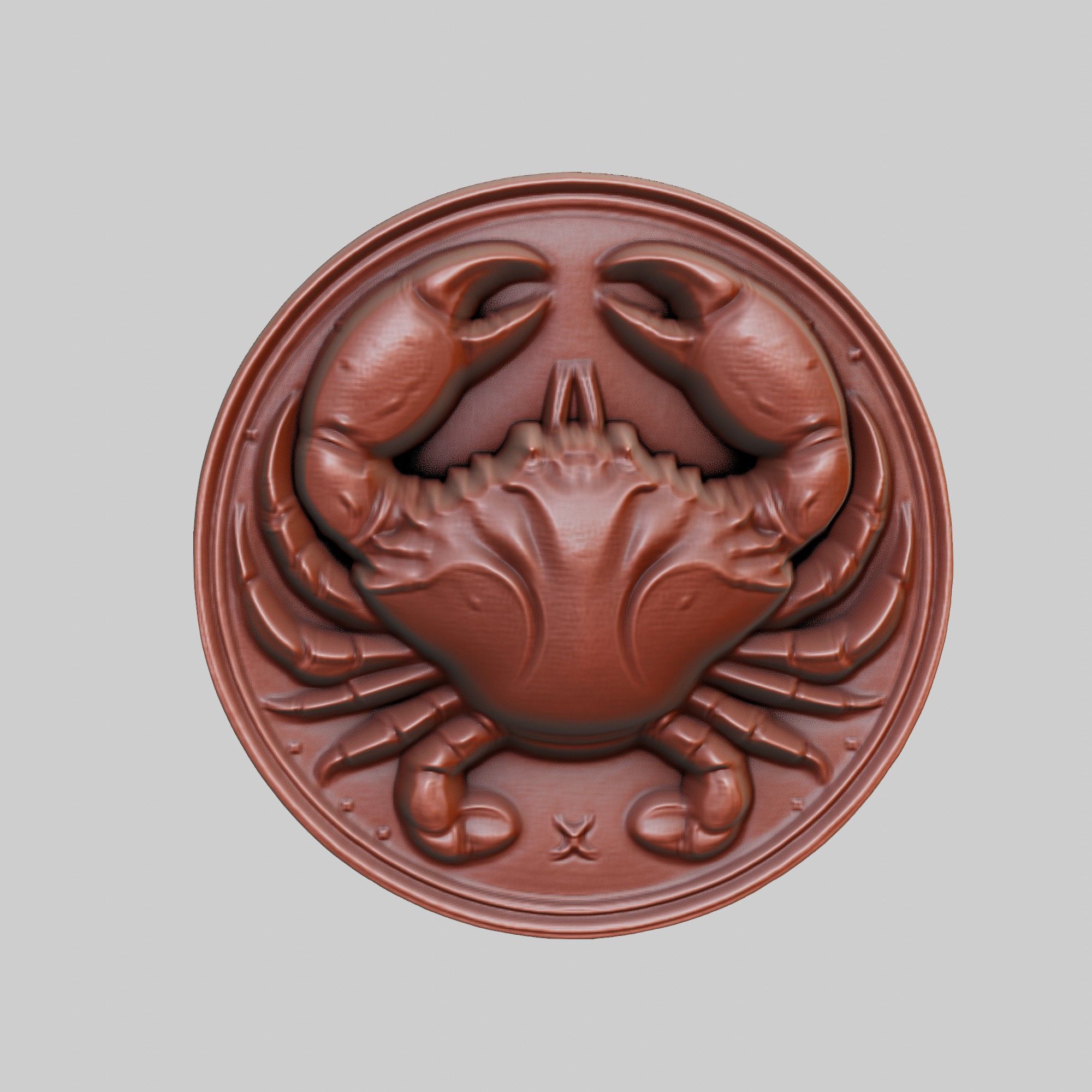 Crab Animal Head Crab Animal Medallion 3D print model_2