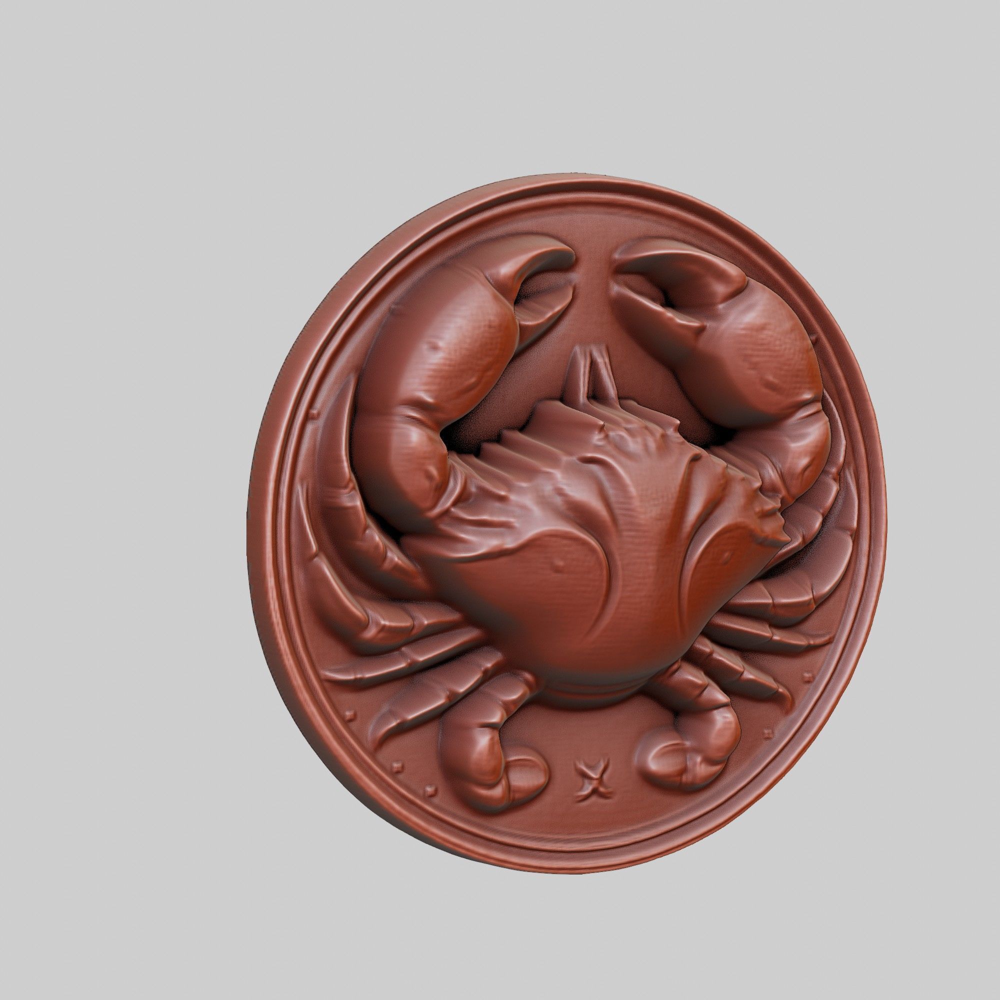 Crab Animal Head Crab Animal Medallion 3D print model_3